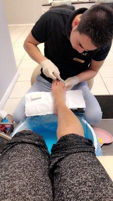 Love Johnny! He's an expert. Every time he does my nexgen dip and pedi he's consistent and they come out perfect!