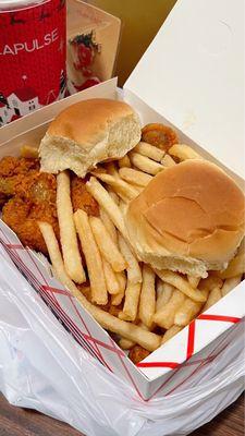 6 pcs Chicken Wings with Fries and 2 Rolls