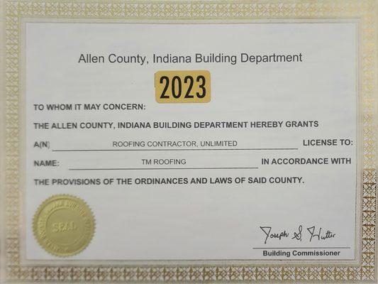 We are a licensed and insured!