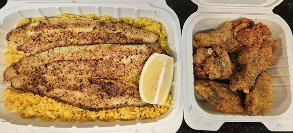 12'1'2023 2 Piece Swai Fish & Lemon Garlic Wings