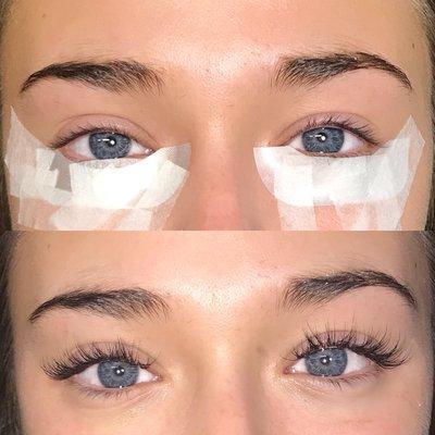 Classic eyelash extensions before and after!