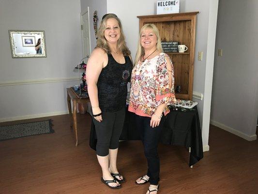 Our main Yoga Instructor, Jill, and our Airbrush Tanning specialist, Wendy.