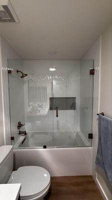 Shower glass in the interior