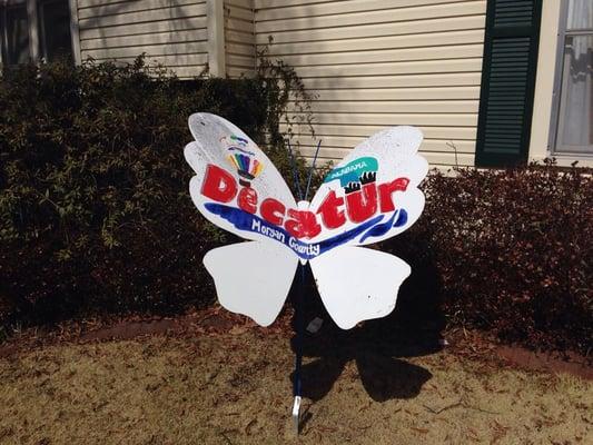 Butterfly art on south lawn.