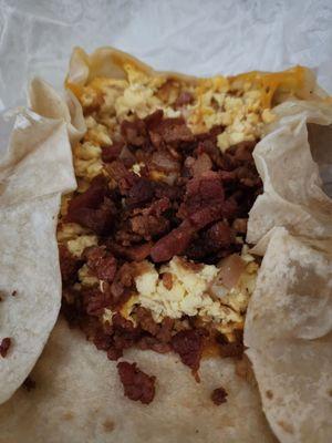 Look at ALL that bacon!!! I've never had so much bacon in a breakfast burrito from MCR!!! BRAVO!!!!