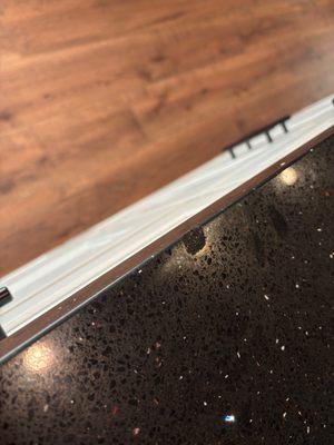 dime sized chip caused by bumping with dog bowl