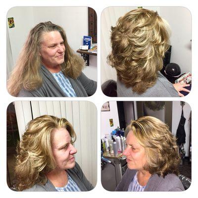 Before and After Cool, soft, wintery Blonde.