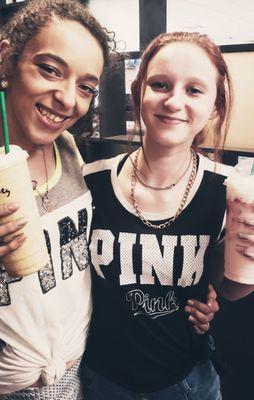 My sister and I enjoying our faves!