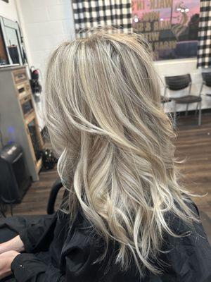 Heavy blonde highlights