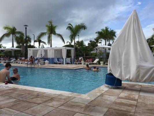 Pool of the neighborhood hotel, our pool was closed!