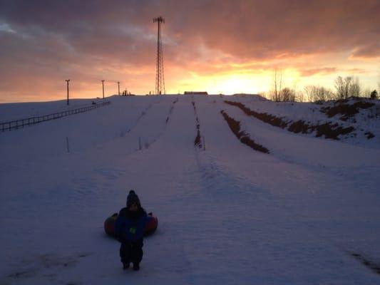 Sunset after a great afternoon of tubing