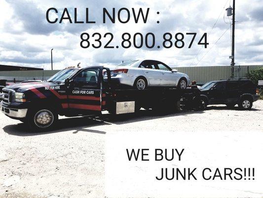 WE BUY JUNK CARS ! ANY CONDITION MAKE OR MODEL FREE TOWING RUNNING OR NOT NO TITLE , NO PROBLEM