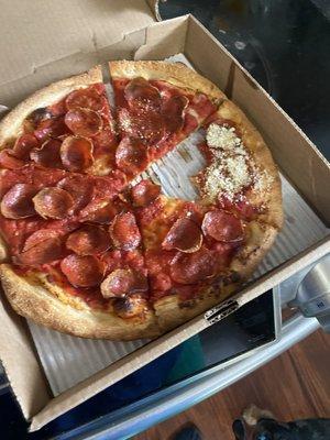 My body has Gluten Intolerance.
The crust on a GF pizza is flat and burnt. This is fluffy. Bleeding happened from eating this.