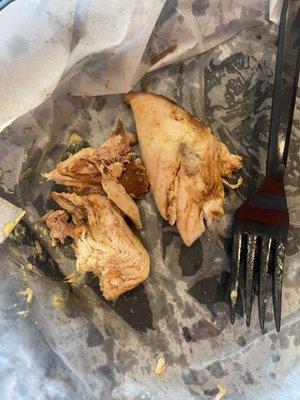Pulled chicken looks like it was pulled from someone else's leftovers.
