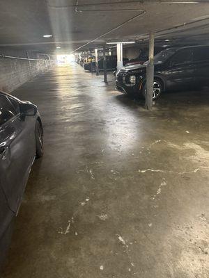 Creating parking spaces to raise rent... extremely unsafe/impossible, to access other spaces safely.