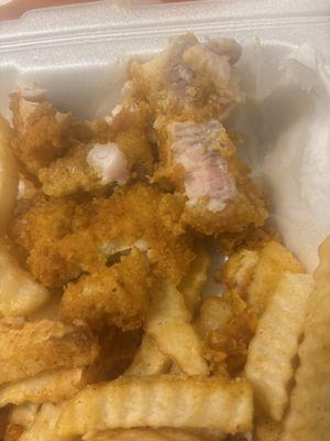 Raw 4 Piece Catfish Fish and Chips