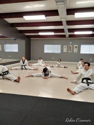 Stretching out for class