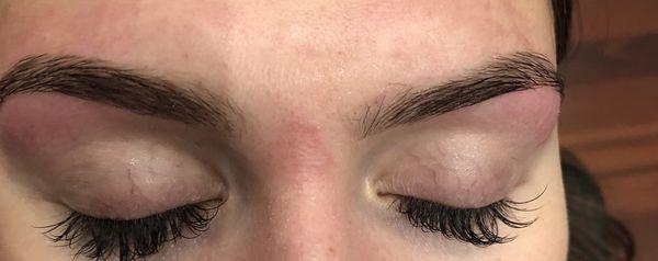 Eyebrow tint threading