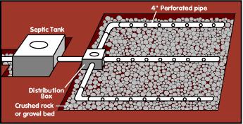 A diagram of a common anaerobic septic system