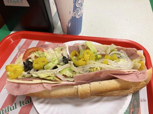 Italian Hoagie with black olives
