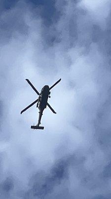 Fly by curtesy of the US Army! Aloha to the Army Blackhawk Crew!