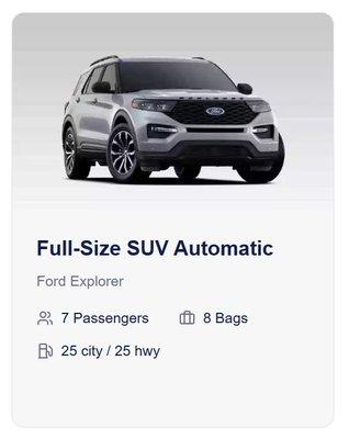 Rent a full size SUV