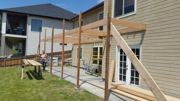 Dual purpose patio cover and 2nd floor deck