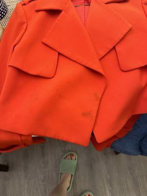 I never left the blazer with stains, yet they returned it to me stained.