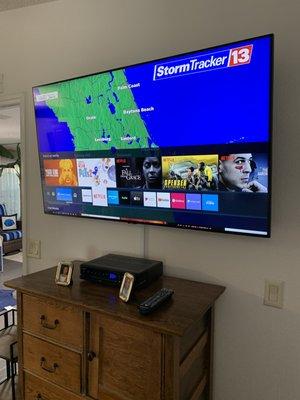 TV Mounted With Cable/Wire Molding