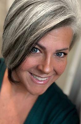 Where the lowlights hit the natural silver gray.