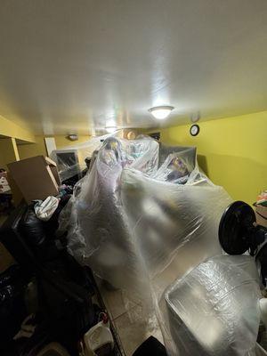 Personal items in basement