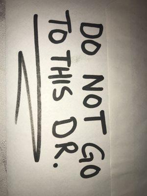 Horrible doctor and horrible practice. Avoid at all costs!