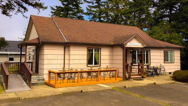 The Outdoor Deck at the Florence 101 Hostel.