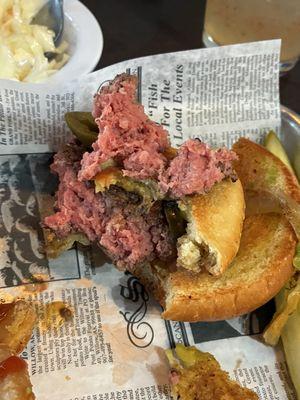 Burger completely pink when I ordered a hint of pink.