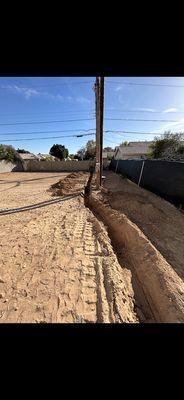 Trench for concrete footing