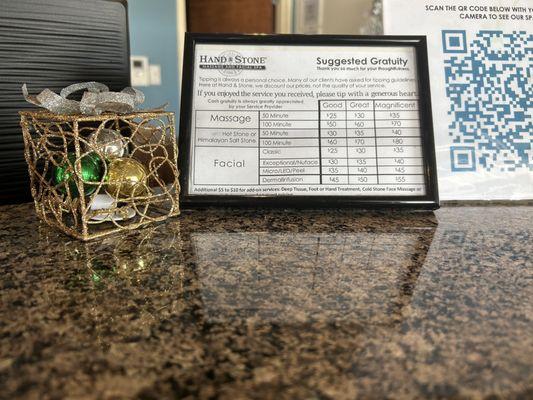 Suggested gratuity
