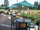 Patio seating on the course