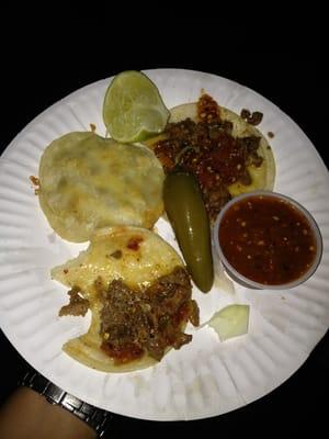 2 tacos for $1.00 & mulita for $1.00