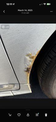 Known defect on this particular model that Volvo wants you to have an absolute giant hole in it before they will fix it.