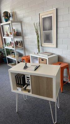 a hip, retro inspired space reminds adults of their classrooms from years ago.