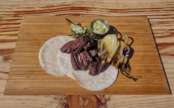 Skirt steak tacos