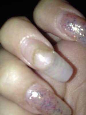 Fungus growing prior to this I had my nails for a month and a half.