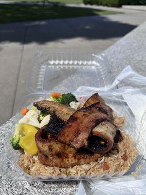 Grilled pork belly plate $15