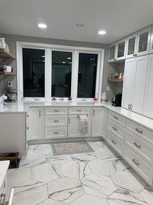 New kitchen cabinetry and windows.