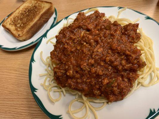 All you can eat spaghetti and garlic bread
