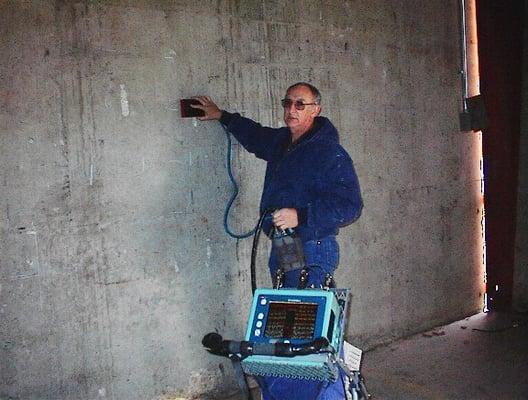 Identifying structural steel in concrete.