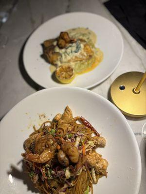 Pasta, orleans snapper