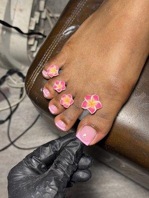 Acrylic french toes