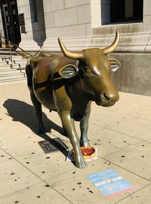 The Bronze Cow with her Deep Dish Chicago-Style Pizza