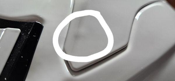 Bump in helmet shell.